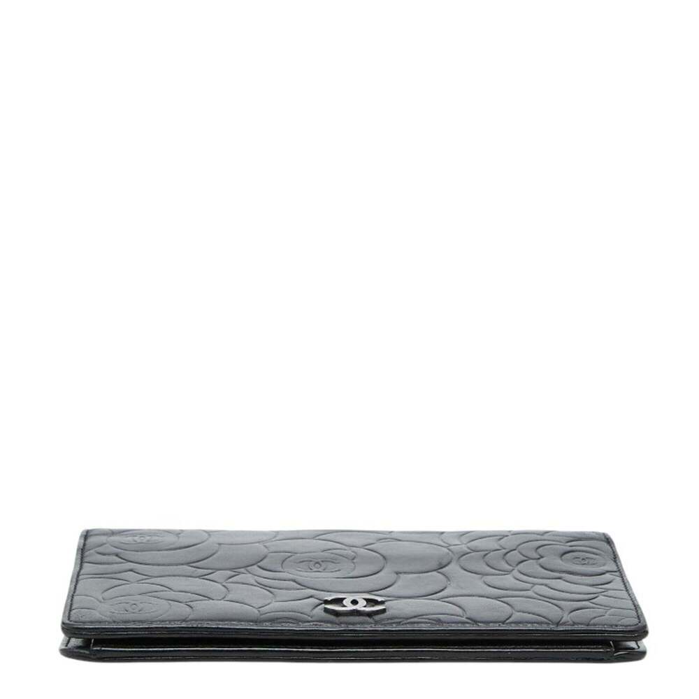 CHANEL Black Lambskin Leather Logo Wallet - Picture 3 of 11